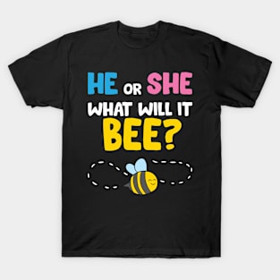 He Or She What Will It Bee Gender Reveal Pregnacy T-Shirt